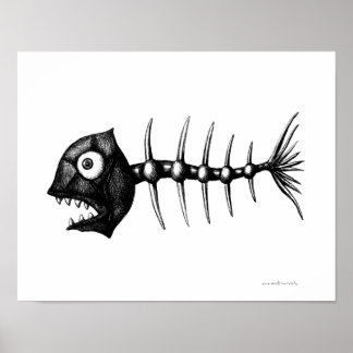 Gracioso arte de dibujo con tinta de pez fresco