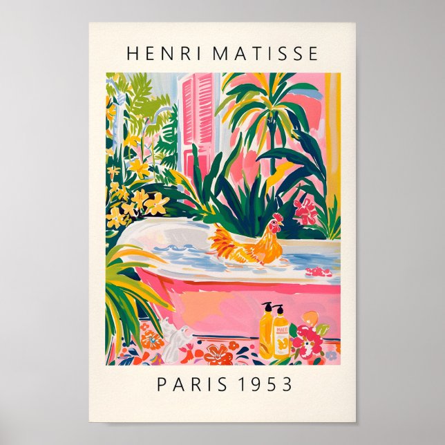 Gracioso arte en el baño, impresión de arte de pol (Frente)