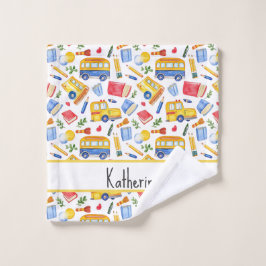 Gracioso Autobús Escolar Regresa Al Patrón De Nomb