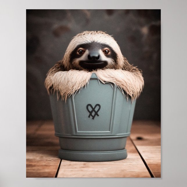 Gracioso Baño Decoración Pared Art Sloth (Frente)