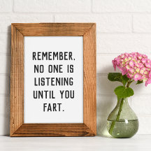 Gracioso Baño Pared Arte Minimista Fart Cita