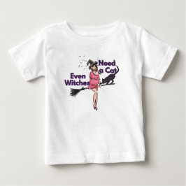 Gracioso bebé de camiseta de bruja de Halloween
