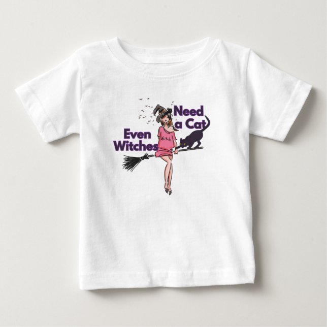 Gracioso bebé de camiseta de bruja de Halloween (Anverso)