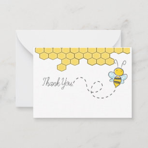 Gracioso Bee Y Honeycomb Gracias Tarjetas