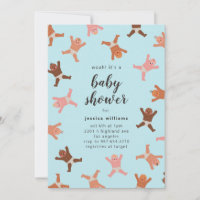 Gracioso Blue Boy Shower of Babies Invitación