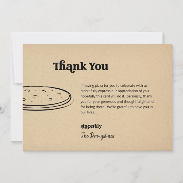 Gracioso Boda De Pizza Gratis Tarjeta De Agradecim (Anverso)