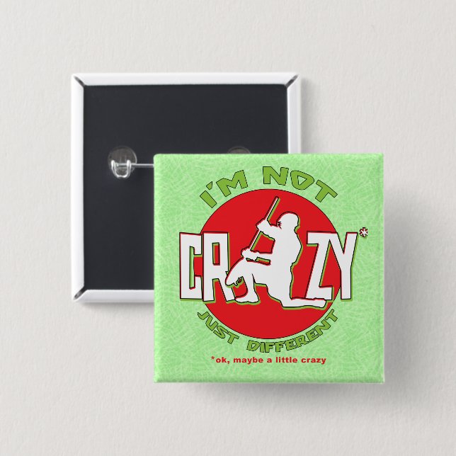 Gracioso botón de diseño de Lacrosse Goalie (Anverso y reverso)