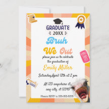 Gracioso Bruh We Out Graduation Party Invitaciones