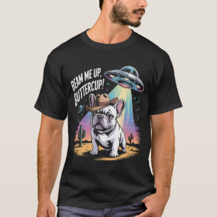 Gracioso Bulldog francés OVNI Aluminio camiseta  