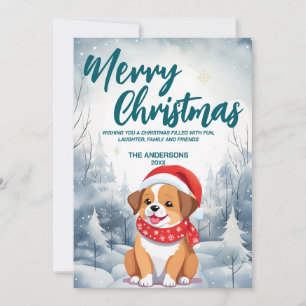Gracioso cachorro Perro merry Navidad árbol de nie
