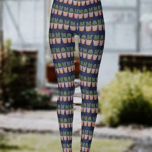 Gracioso Cactus Mom Pattern Gardening Leggings