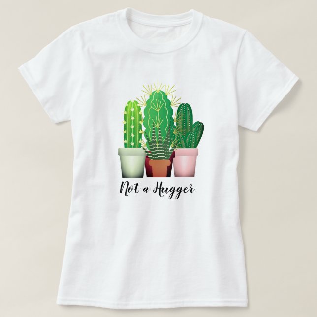 Gracioso Cactus "No es una camiseta grande" (Diseño del anverso)
