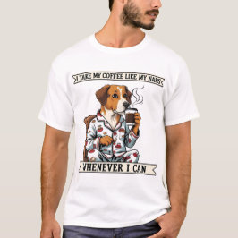 Gracioso café con camiseta de perro y humor de los