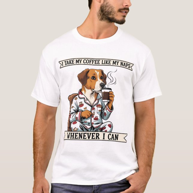 Gracioso café con camiseta de perro y humor de los (Anverso)