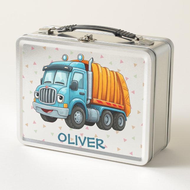 Gracioso camión de volquete amarillo azul (Anverso)