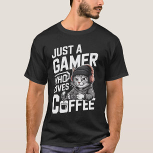 Gracioso Camisa De Gato De Gamer Solo Un Jugador Q