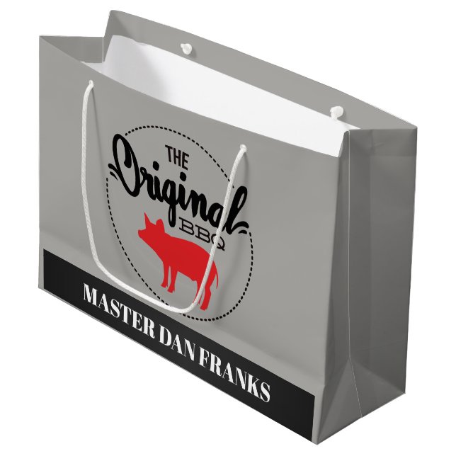 Gracioso cerdo barbacoa agregar nombre bolsa de fi (Angulo Anverso)