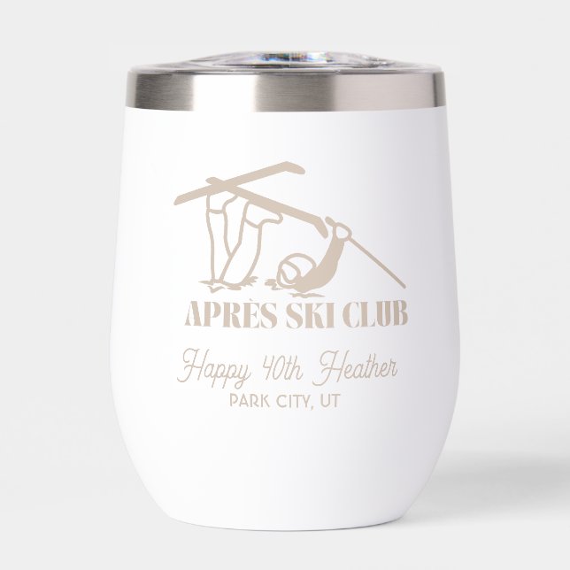 Gracioso club de esquí Apres Insulated Mug (Frente)
