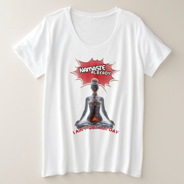 Gracioso cómic del yoga - "Namaste ya" (Anverso del diseño)