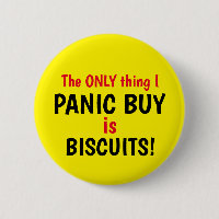Gracioso Covid Panic Comprar Biscuits Botón Amaril