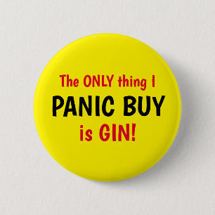 Gracioso Covid Panic Comprar Gin Botón Amarillo
