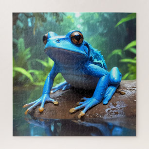 Gracioso crudo Azul Dart Frog Jigsaw rompecabezas