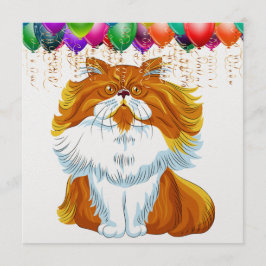 Gracioso cumpleaños de gato cualquier invitación a