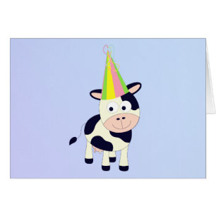 Gracioso cumpleaños feliz a vaca moo dulce Fiesta