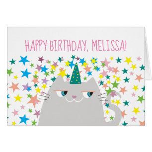 Gracioso cumpleaños feliz de Cat Unicorn