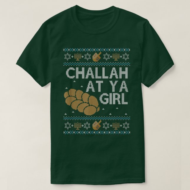 Gracioso Desafío Hanukkah Sweater En Ya Chica Mat (Diseño del anverso)