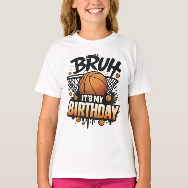 Gracioso diseño de camisetas de cumpleaños de básq (Anverso)