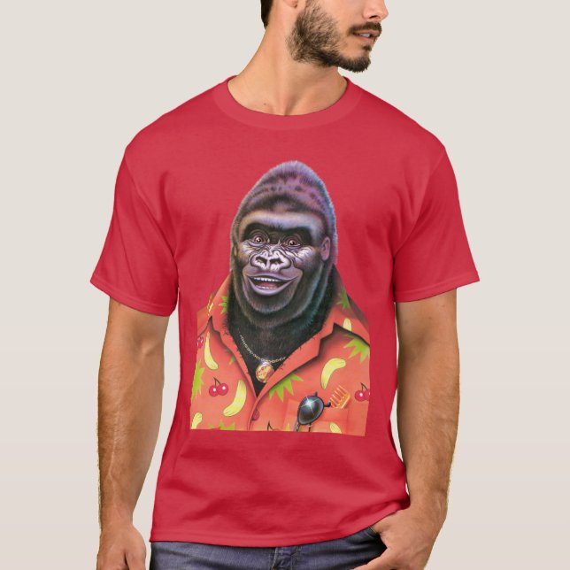 Gracioso diseño de camisetas de gorila. (Anverso)