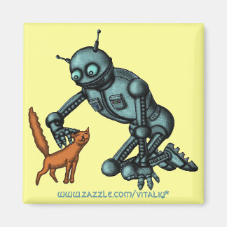 Gracioso diseño de imanes para gatos y robots