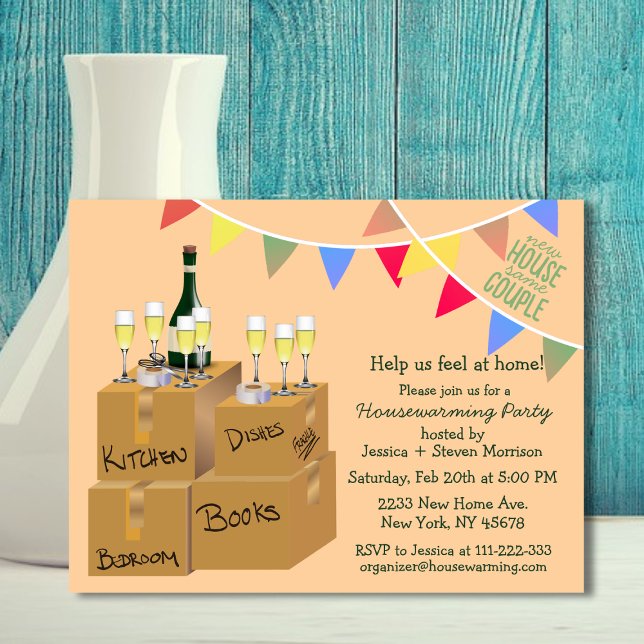 Gracioso diseño de invitaciones a fiestas para el  (Budget friendly housewarming party invitation)