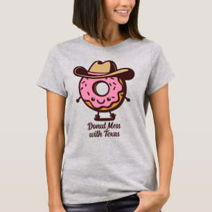 Gracioso Donut Mess con camiseta de Texas