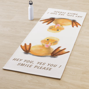 Gracioso Duck Yoga Mat Smile - Texto Personalizado