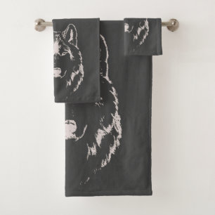 Gracioso Esbozo De Cabeza De Lobo Blanco Y Gris