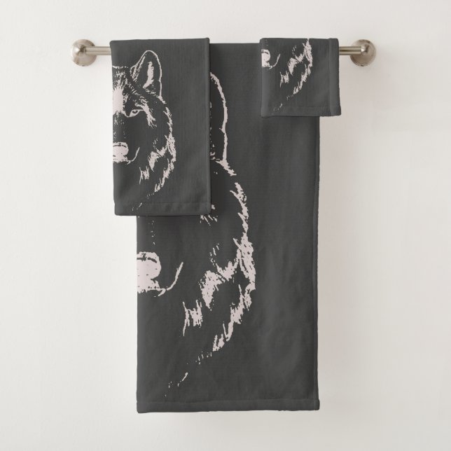 Gracioso Esbozo De Cabeza De Lobo Blanco Y Gris (In situ)