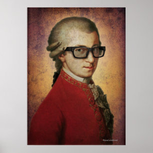 Gracioso Feliz Hipster Mozart Música clásica arte