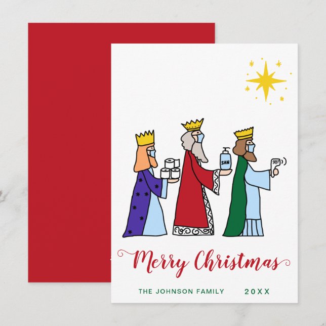 Gracioso Feliz Navidad Tres Reyes Saludos (Anverso / Reverso)