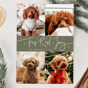 Gracioso Fur Real Joy Dog Photo Sage Green Navidad