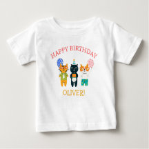 Gracioso gatito de cumpleaños invitado de camiseta