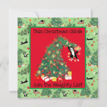 Gracioso gato arrepentido Personalizado tarjeta de