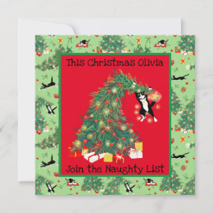 Gracioso gato arrepentido Personalizado tarjeta de