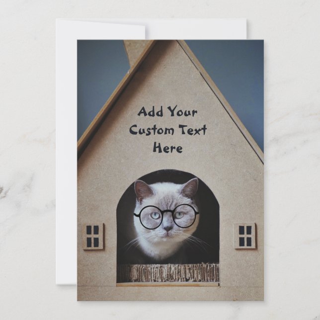 Gracioso gato con Personalizar de gafas con tu tex (Anverso)