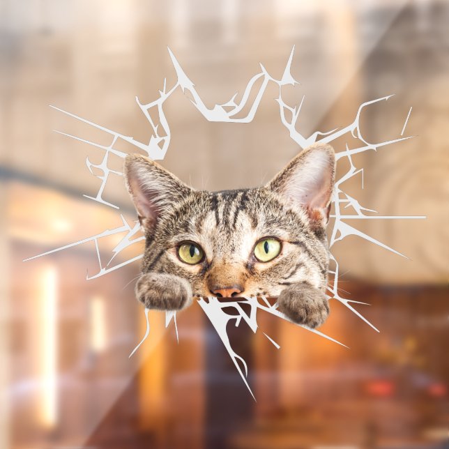 Gracioso gato de Pegatina de auto lindo de vidrio  (Hoja 2)