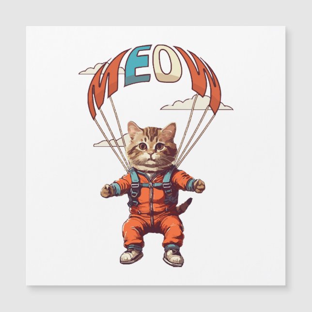 Gracioso gato de Skydiving (Anverso)