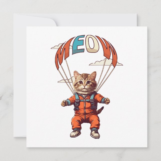 Gracioso gato de Skydiving (Anverso)