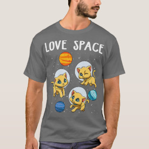 Gracioso Gato Enamorado Niños Planetas Camiseta Pr