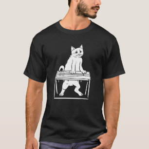 Gracioso gato Jugando Pedal Camiseta De Acero Cami